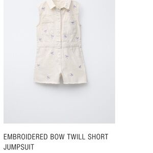 Zara Cream Sleeveless Jumpsuit with Purple Embroidery